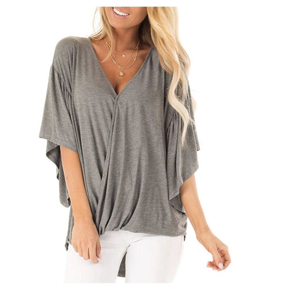 NWT - Lamilus Casual Ruffle Sleeve V Neck Top